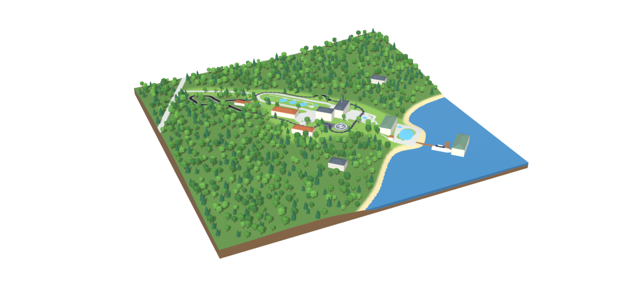 Stylised game-board map of the fictional Kings Landing estate