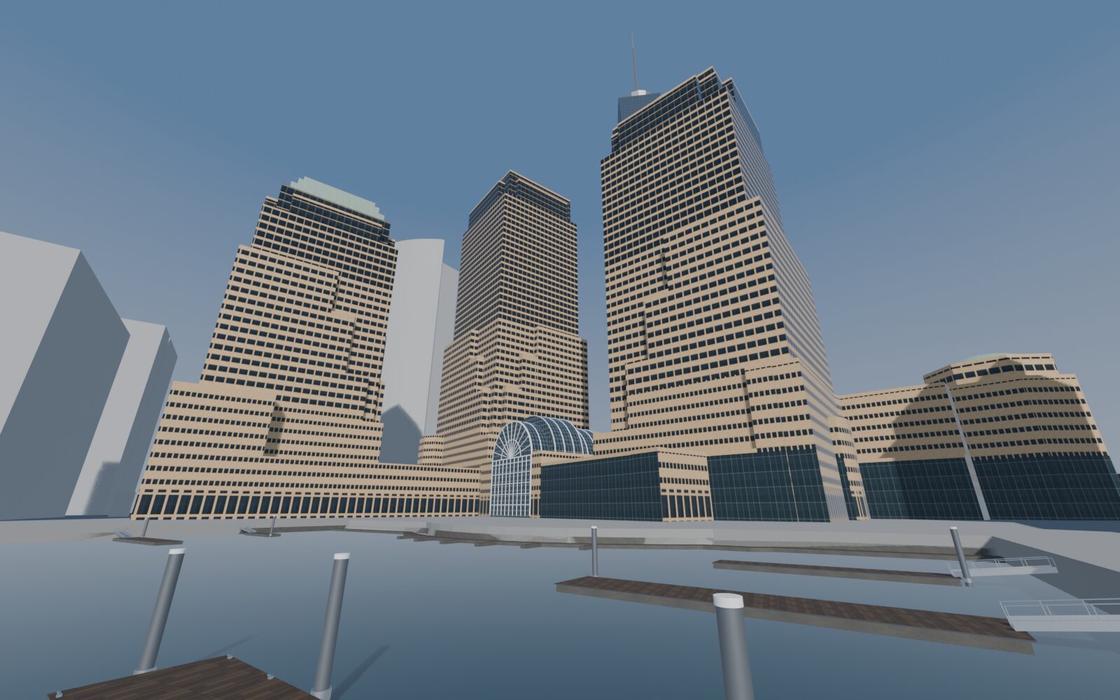 Brookfield Place from the slip to the east