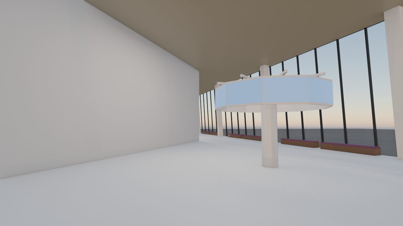 The 100th-floor observatory ring at golden hour