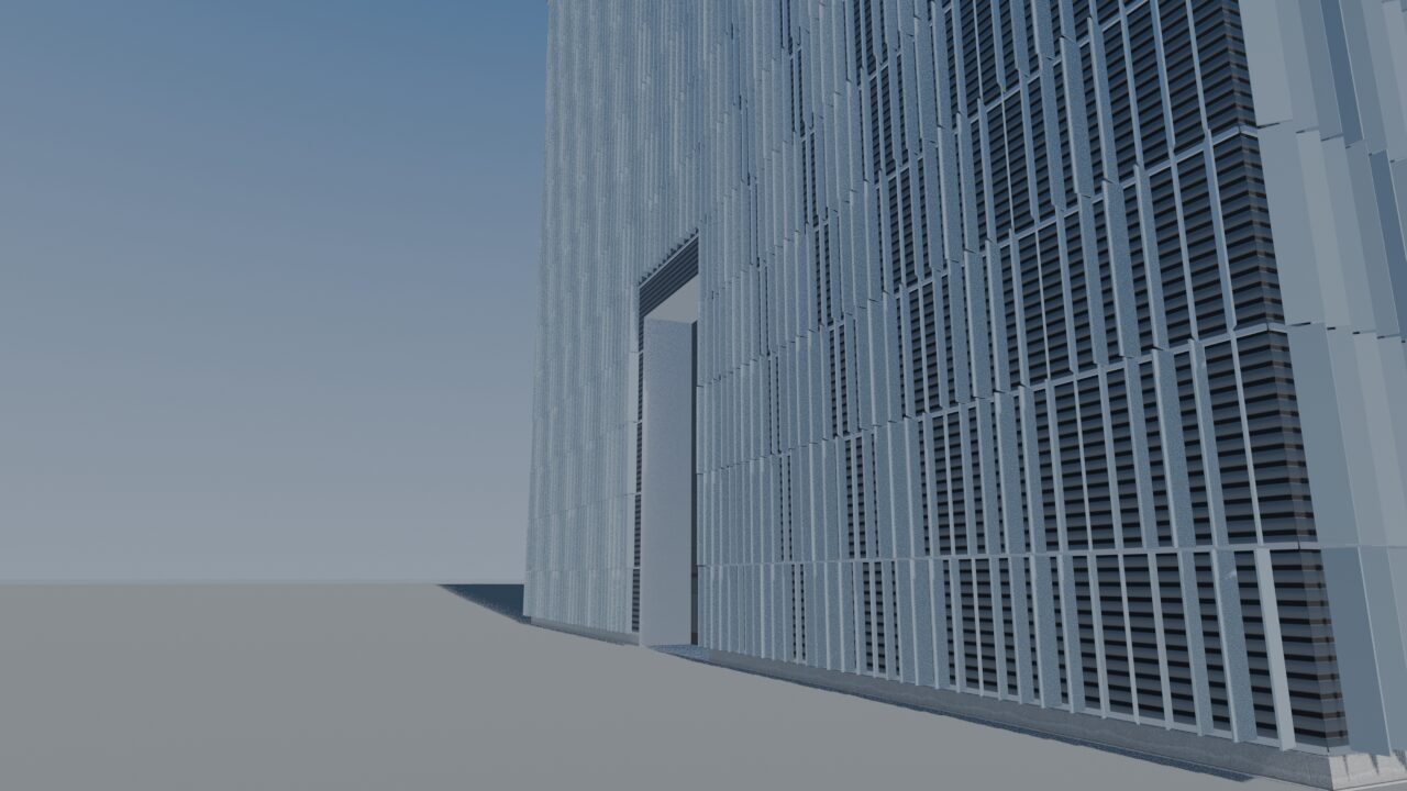 The fins of the One World Trade Center podium