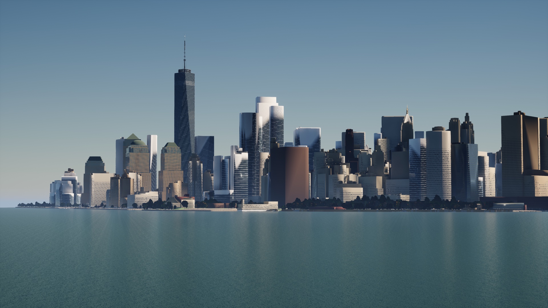 The skyline seen from the harbour