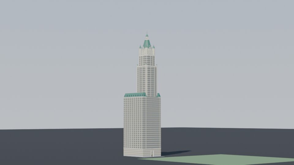 The Woolworth Building rising over the skyline