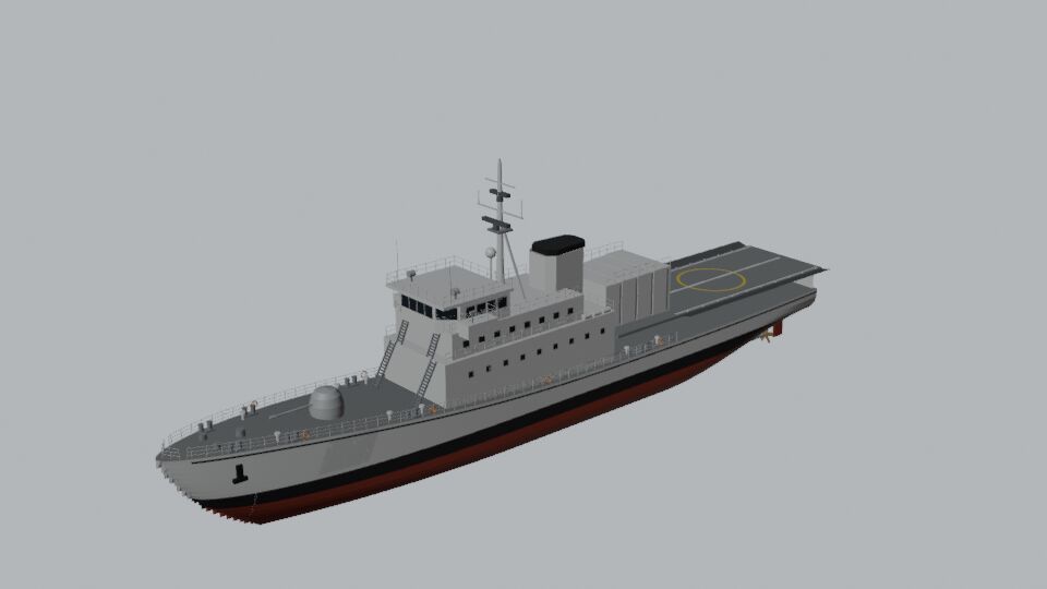 Grey patrol cutter model