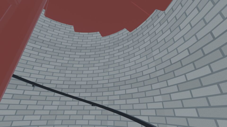 Climbing the stair, render