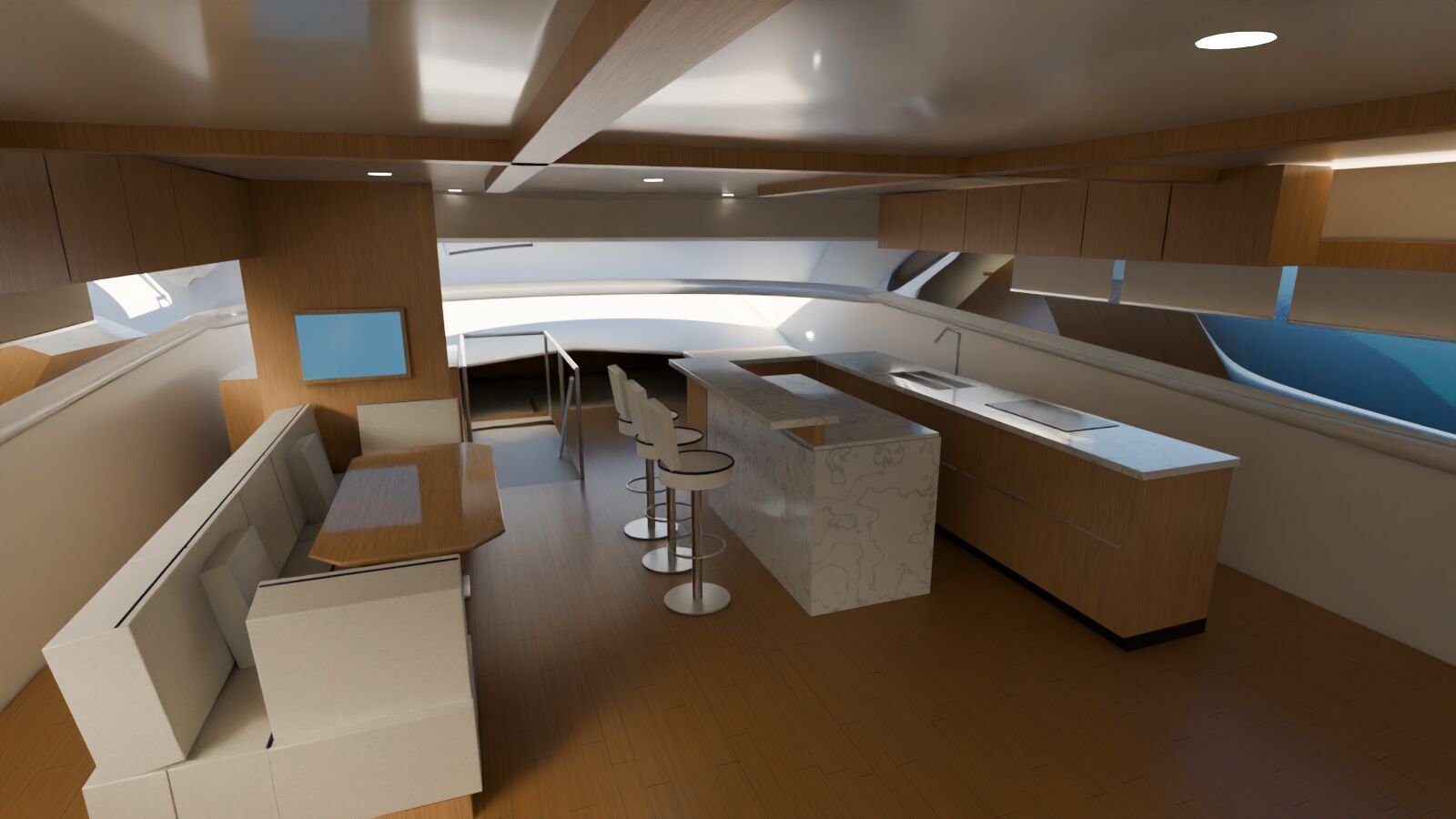 Galley and dinette, render