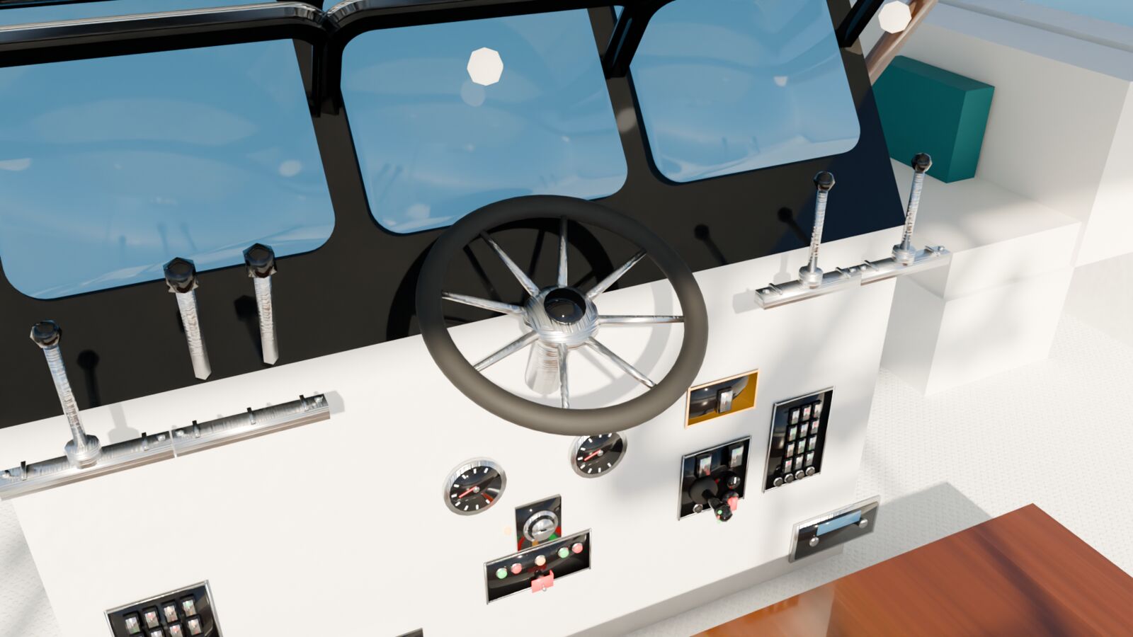 Flybridge helm, render