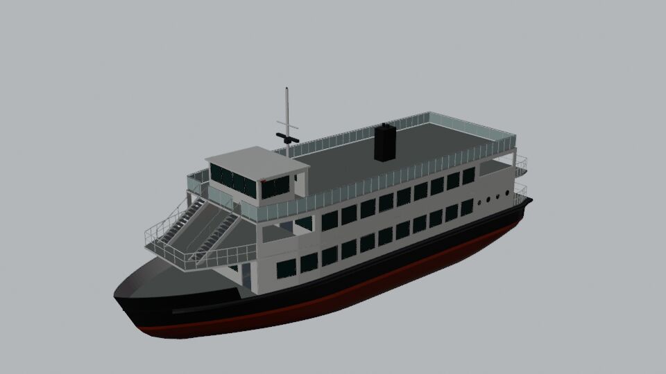 Three-deck passenger ferry model