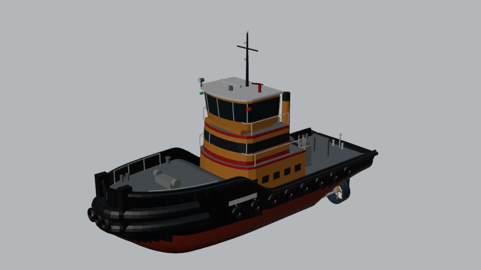 Harbour tug model with a black hull