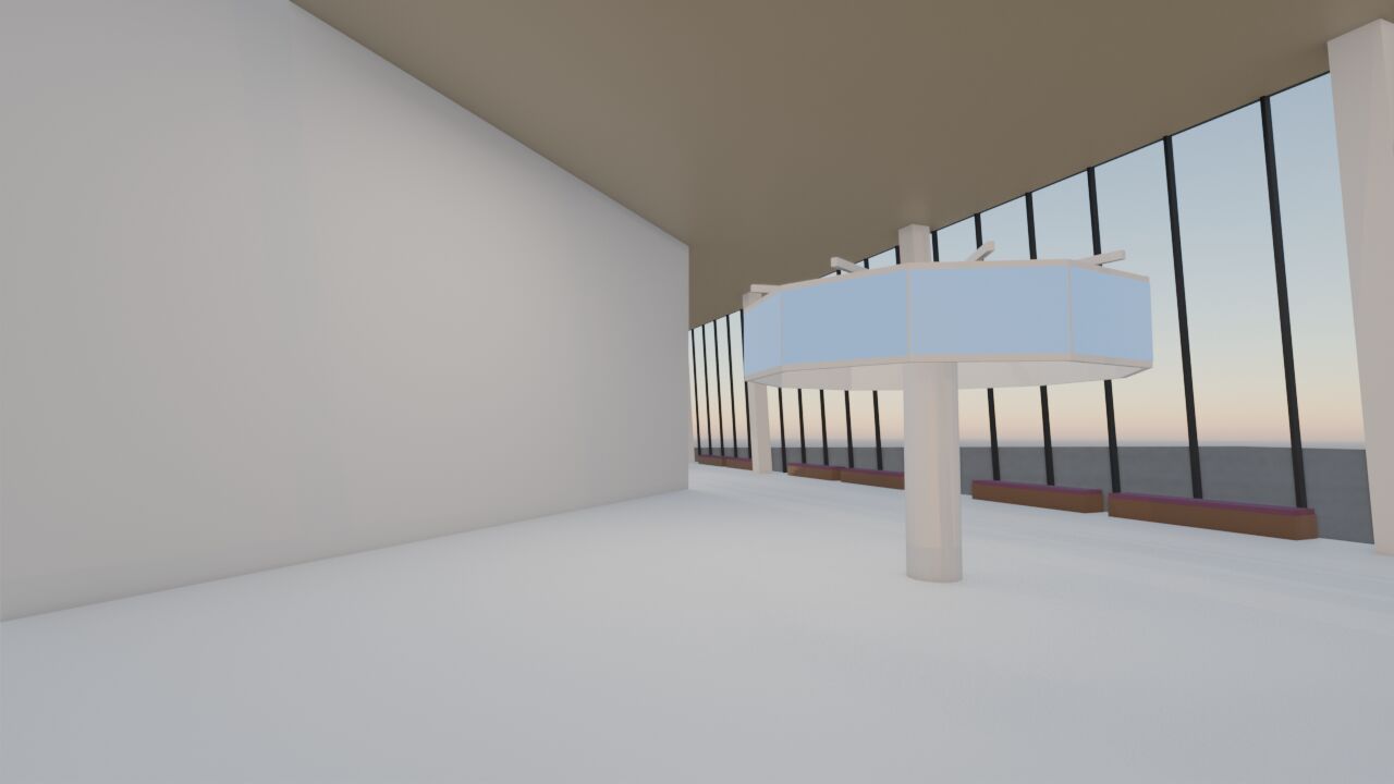 Observatory ring on the 100th floor with a sunset sky