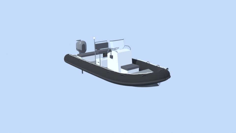 Grey rigid inflatable boat