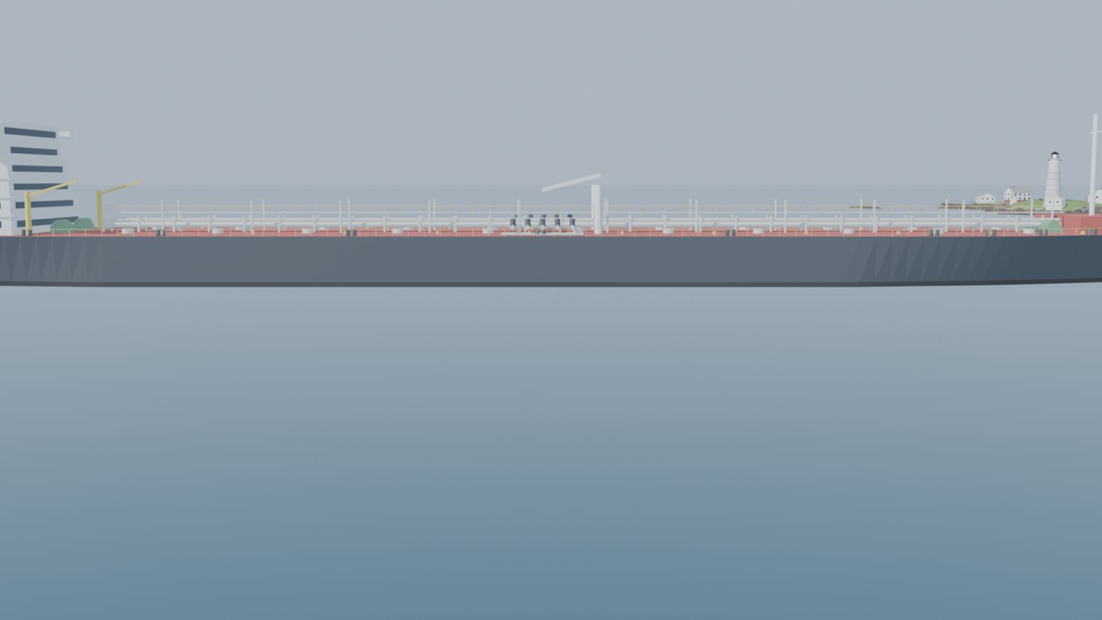 Long tanker seen from the side