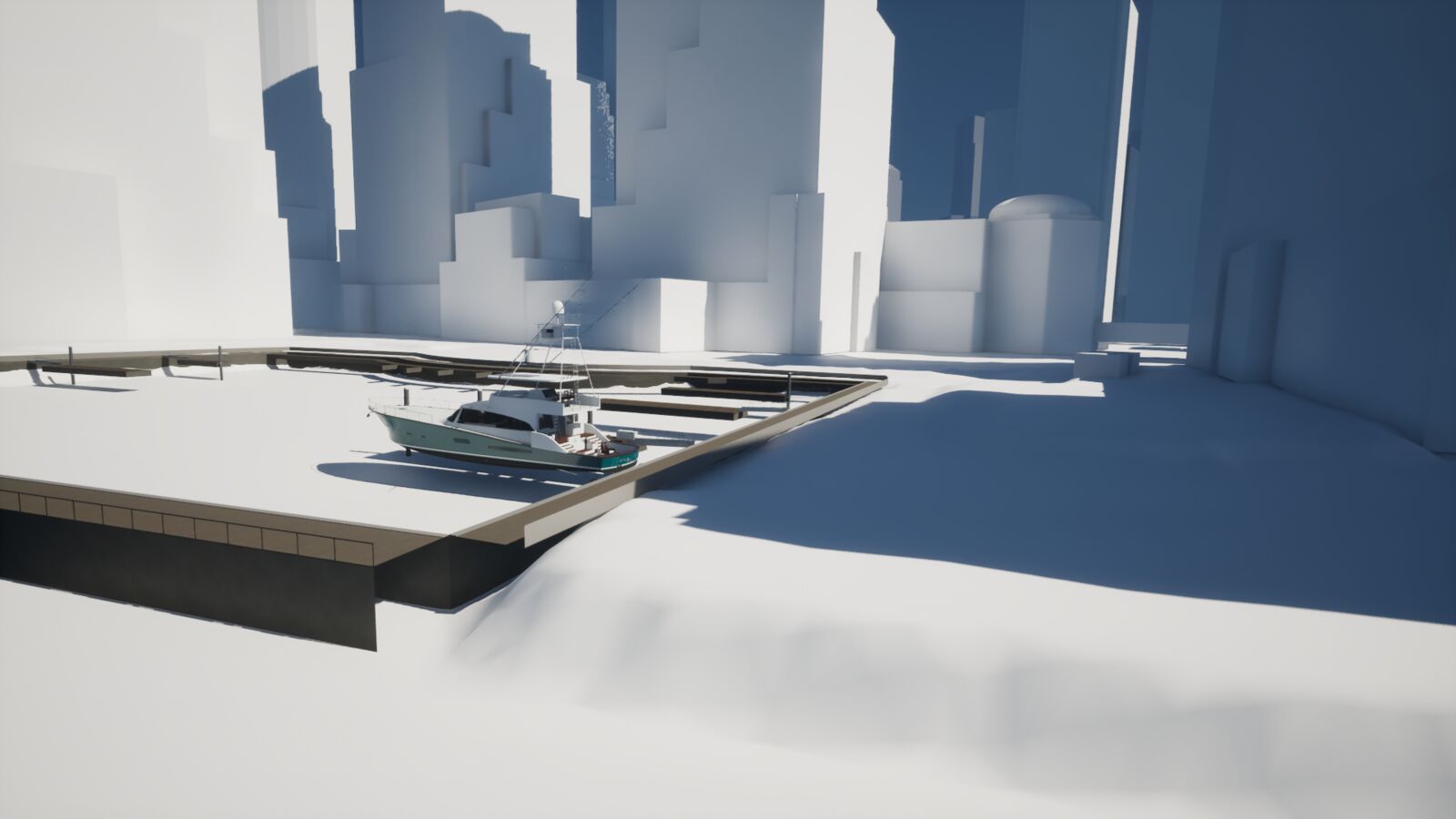 The yacht in North Cove, game model view